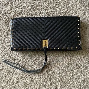 Rebecca minkoff black leather clutch